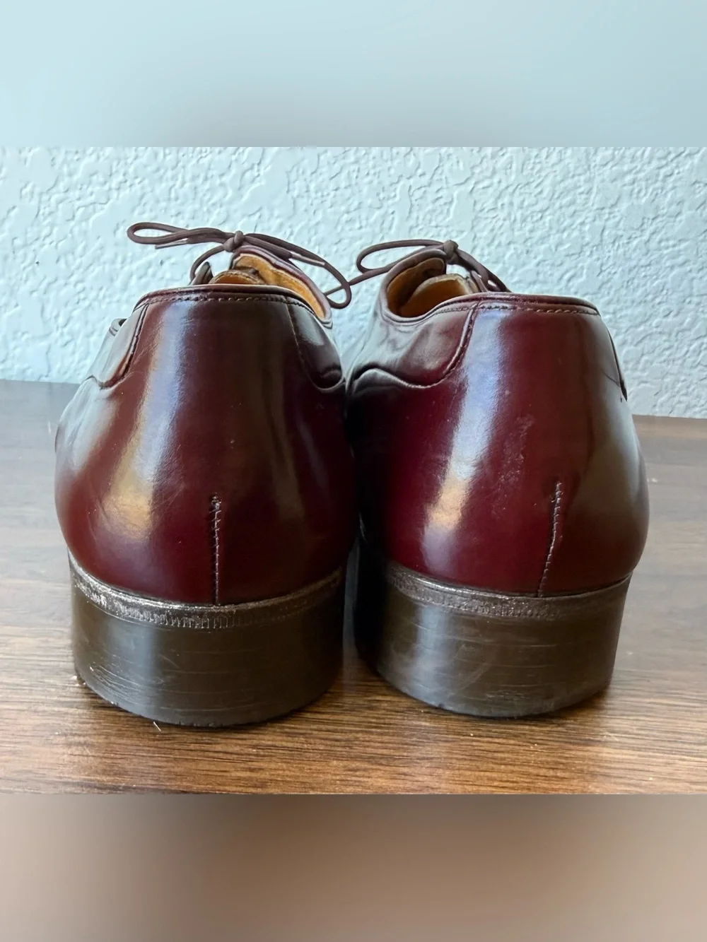 Stetson Burgundy Leather Derby Shoes
